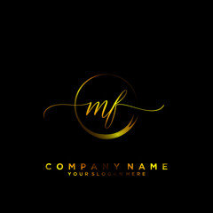 MF Initial handwriting logo vector