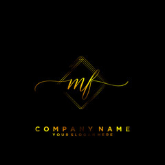 MF Initial handwriting logo vector