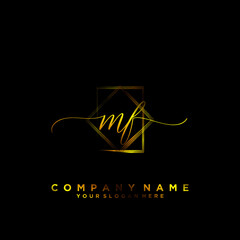 MF Initial handwriting logo vector