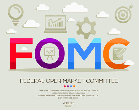 FOMC Mean (federal Open Market Committee) ,letters And Icons,Vector Illustration.
