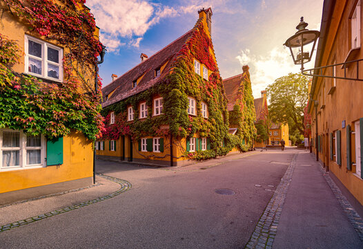 Fuggerei housing complex in Augsburg, Germany