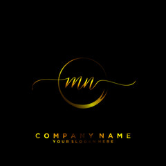 MN Initial handwriting logo vector