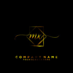 MX Initial handwriting logo vector