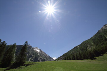 montagna e sole, mountain and sun 