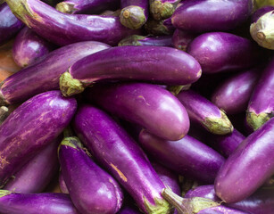 An aubergine background at market