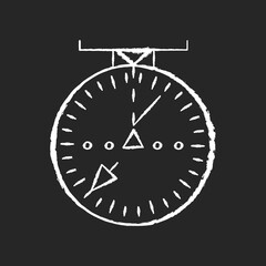 Aeronautical navigational radar chalk white icon on black background. Modern navigation technology for aircrafts.. Radio frequency scanner with indicators isolated vector chalkboard illustration