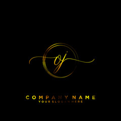 OJ Initial handwriting logo vector