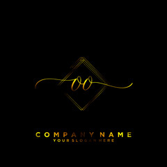 OO Initial handwriting logo vector