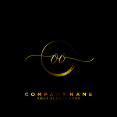 OO Initial handwriting logo vector