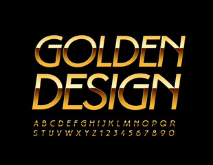 Vector Golden Design Alphabet Letters and Numbers. Modern elegant Font