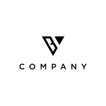 initial BV letter logo design vector with flat monogram idea
