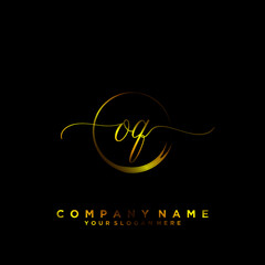 OQ Initial handwriting logo vector