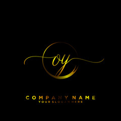 OY Initial handwriting logo vector