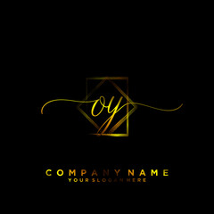 OY Initial handwriting logo vector