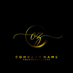 OZ Initial handwriting logo vector
