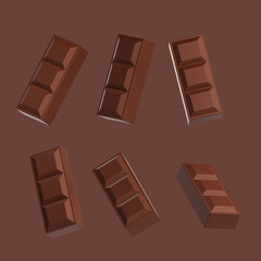 Chocolatebar hazelnut stick isolate background