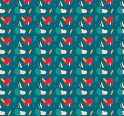 Trendy abstract urban seamless pattern with grunge elements, spots and dots.