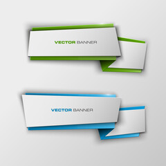 Origami  Vector infographic colorful banners set