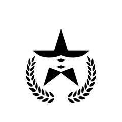 Laurel wreath with Award star icon isolated on white background