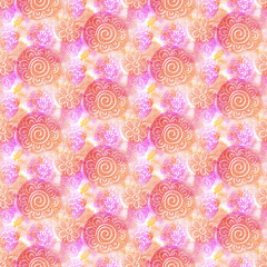 Seamless pattern with watercolor flowers