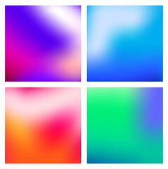 Naklejka premium A set of trendy liquid backgrounds multicolor gradient