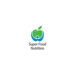 super food nutrition green leaf logo design