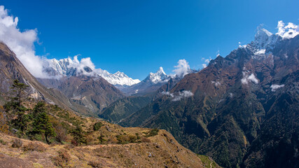 view from the top of the mountain, Khumbu Valley, Kathmandu, Nepal