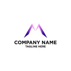 m letter logo design  template