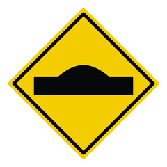 hump sign on the road, speed bump, traffic sign vector