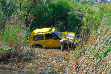 Rostov-on-Don, Russia, 06/07/2020. Off-road car participating in off-road competitions