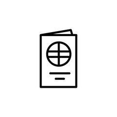 Passport icon in line design style. Travel, vacation sign.