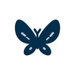 Butterfly icon in flat design style. Logo, mascot design element.