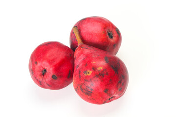 Ripe sweet red pear heap