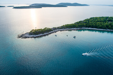 Aerial view of islands in the Adriatic sea