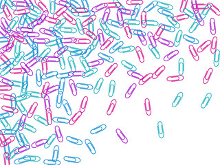 Stationary paperclips isolated on white background