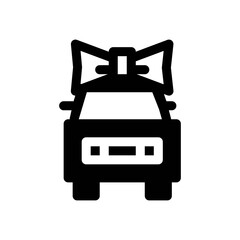 Car as a gift icon illustration. Prize vehicle sign.
