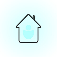 user icon at home, vector illustration
