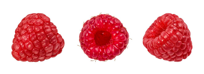 Raspberries isolated on white background with clipping path