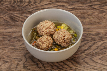 Soup with vegetables and meat balls