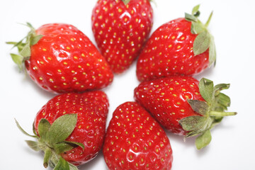 strawberries isolated on white background