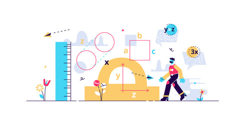 Geometry vector illustration. Flat tiny 