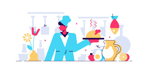 Chef vector illustration. Flat tiny 