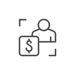 Work profit line outline icon