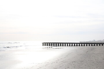 falochron molo plaza woda morze piasek © AMTM