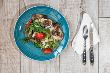 Tasty and healthy mackerel salad