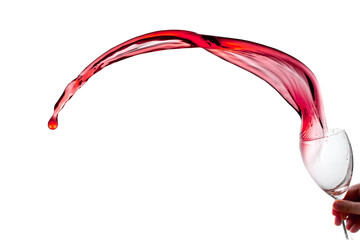 Obraz na płótnie Canvas Red wine splashes from glass isolated on white background