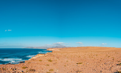 Beautiful landscape Desert. Fuerteventura, Canary Islands, Spain.