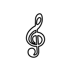 Treble clef outline icon. Symbol, logo illustration for mobile concept and web design.