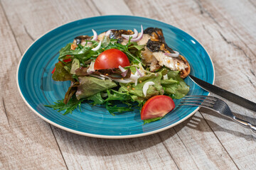 Tasty and healthy mackerel salad