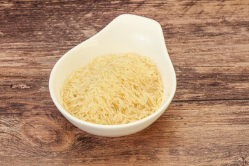 Raw basmati rice in the bowl